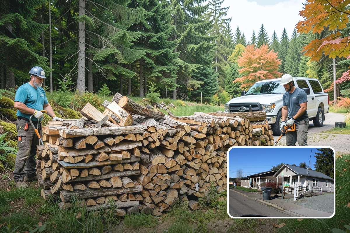 Storm Wood Processing in South Prairie, Pierce County, WA - Recovers value from storm-damaged trees