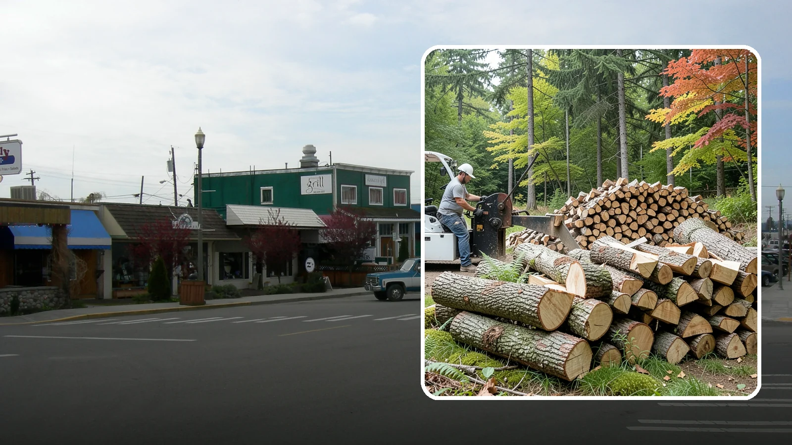 Storm Wood Processing in Stanwood, Snohomish County, WA - We process storm-downed trees and limbs into stacked, usable firewood.
