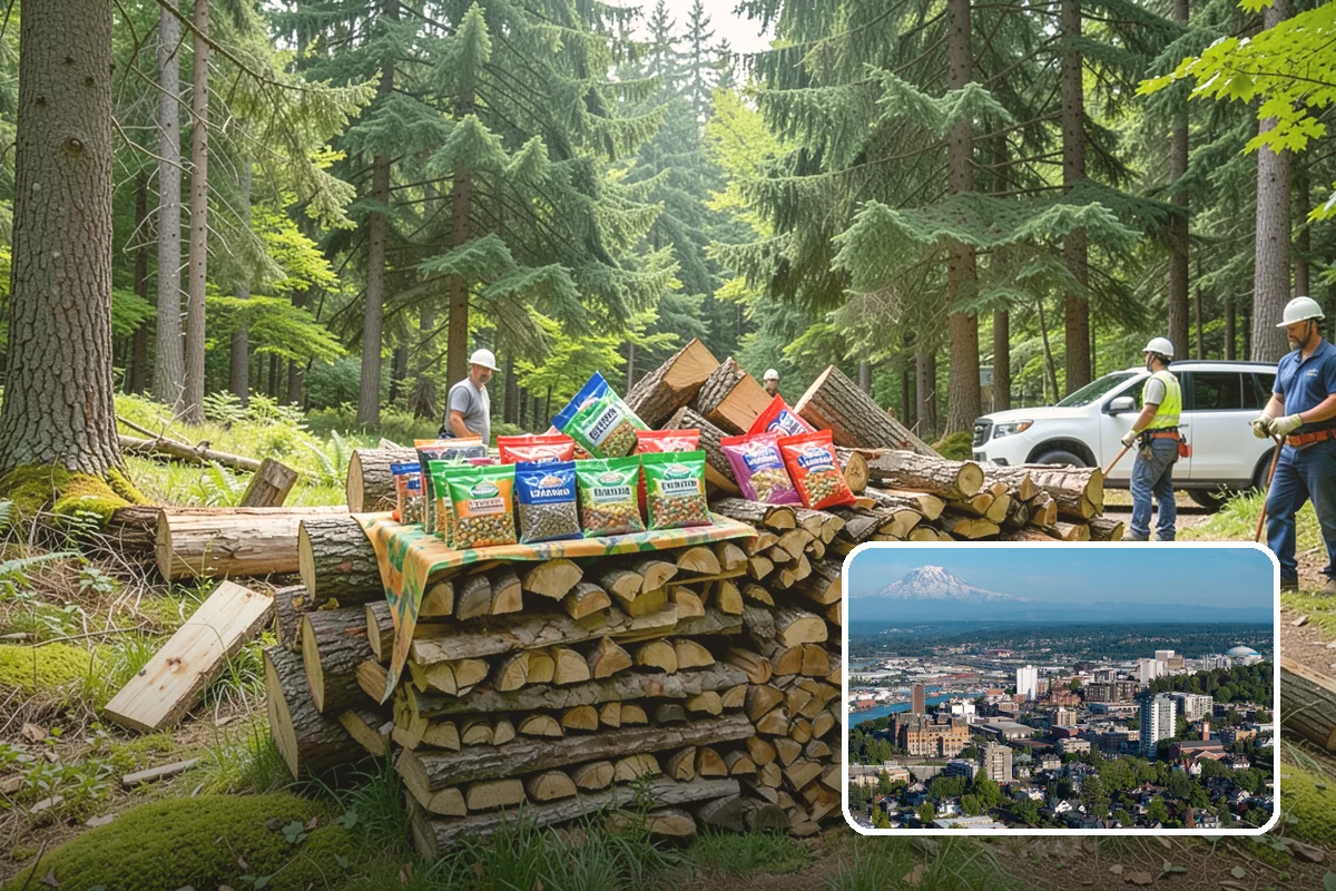 Storm Wood Processing in Tacoma, Pierce County, WA - Recovers value from storm-damaged trees