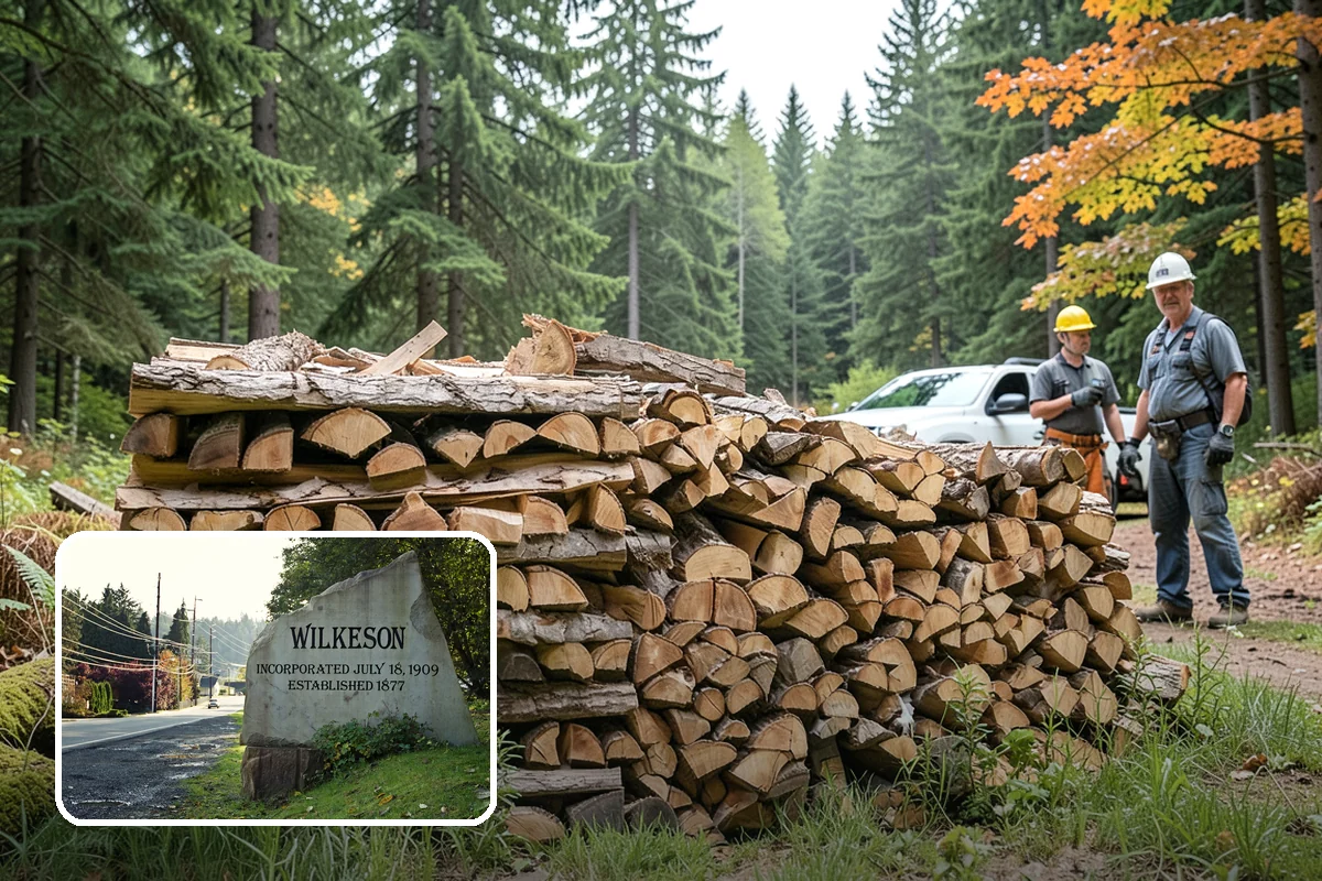 Storm Wood Processing in Wilkeson, Pierce County, WA - Recovers value from storm-damaged trees
