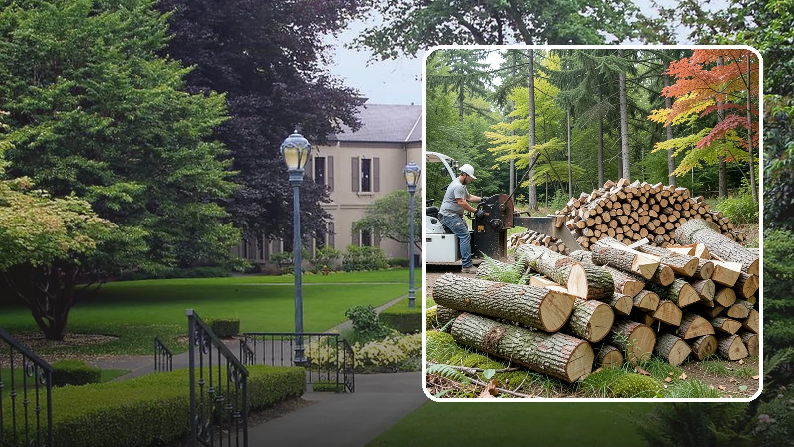 Storm Wood Processing in Woodinville, King County, WA - We process storm-downed trees and limbs into stacked, usable firewood.