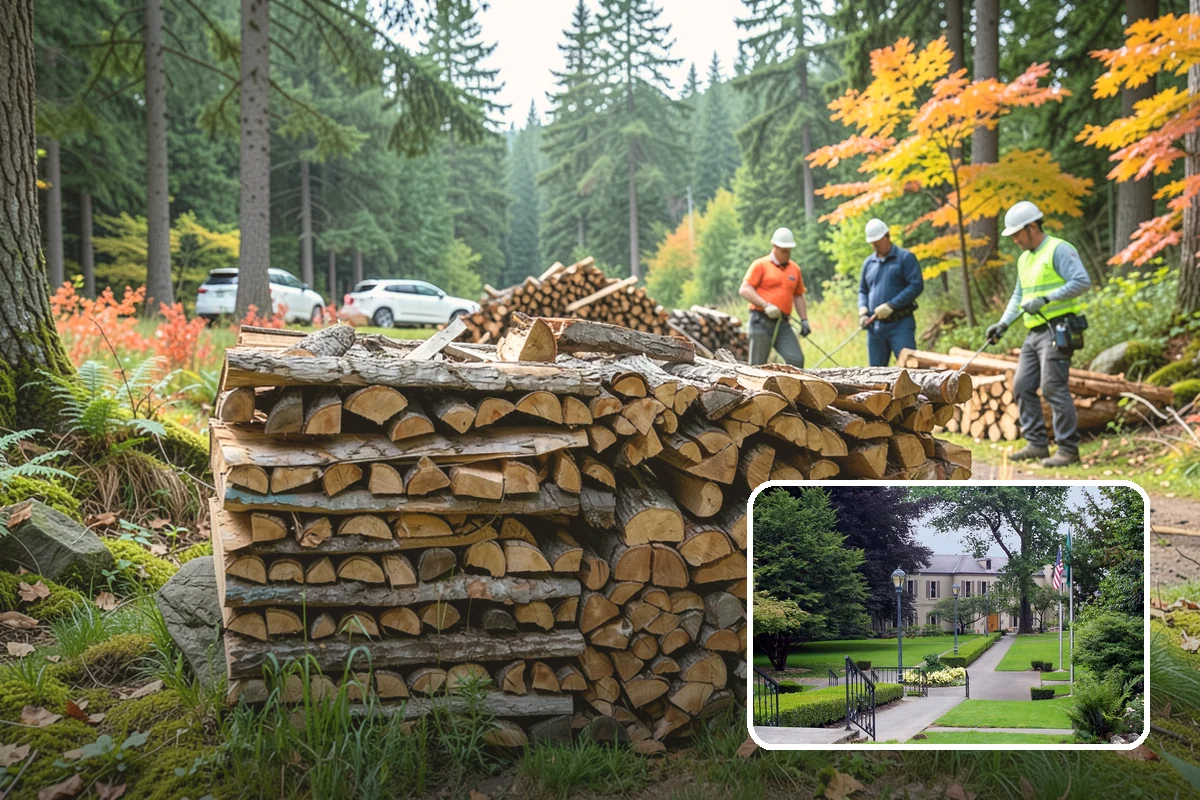Storm Wood Processing in Woodinville, King County, WA - Recovers value from storm-damaged trees