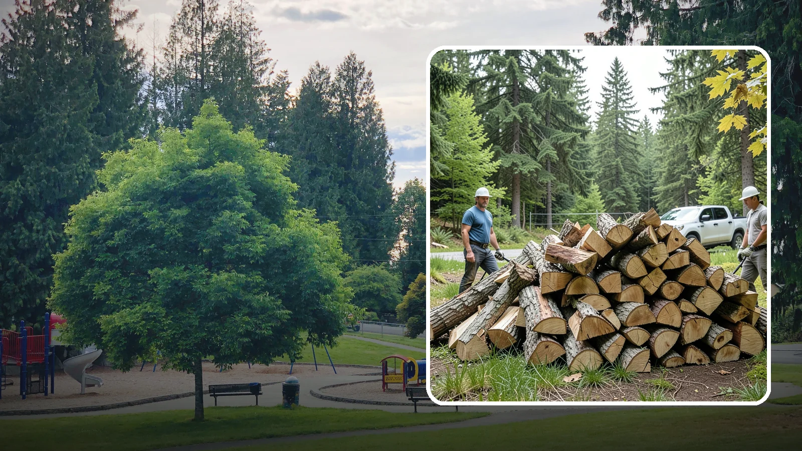 Summer Seasoning in Bonney Lake, Pierce County, WA - We deliver wood in summer and set it up to dry through the warm months so it is ready to burn by winter.
