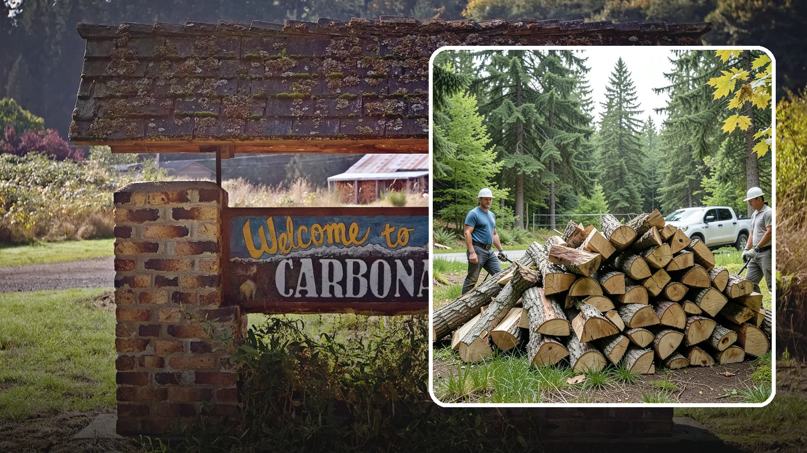 Summer Seasoning in Carbonado, Pierce County, WA - We deliver wood in summer and set it up to dry through the warm months so it is ready to burn by winter.