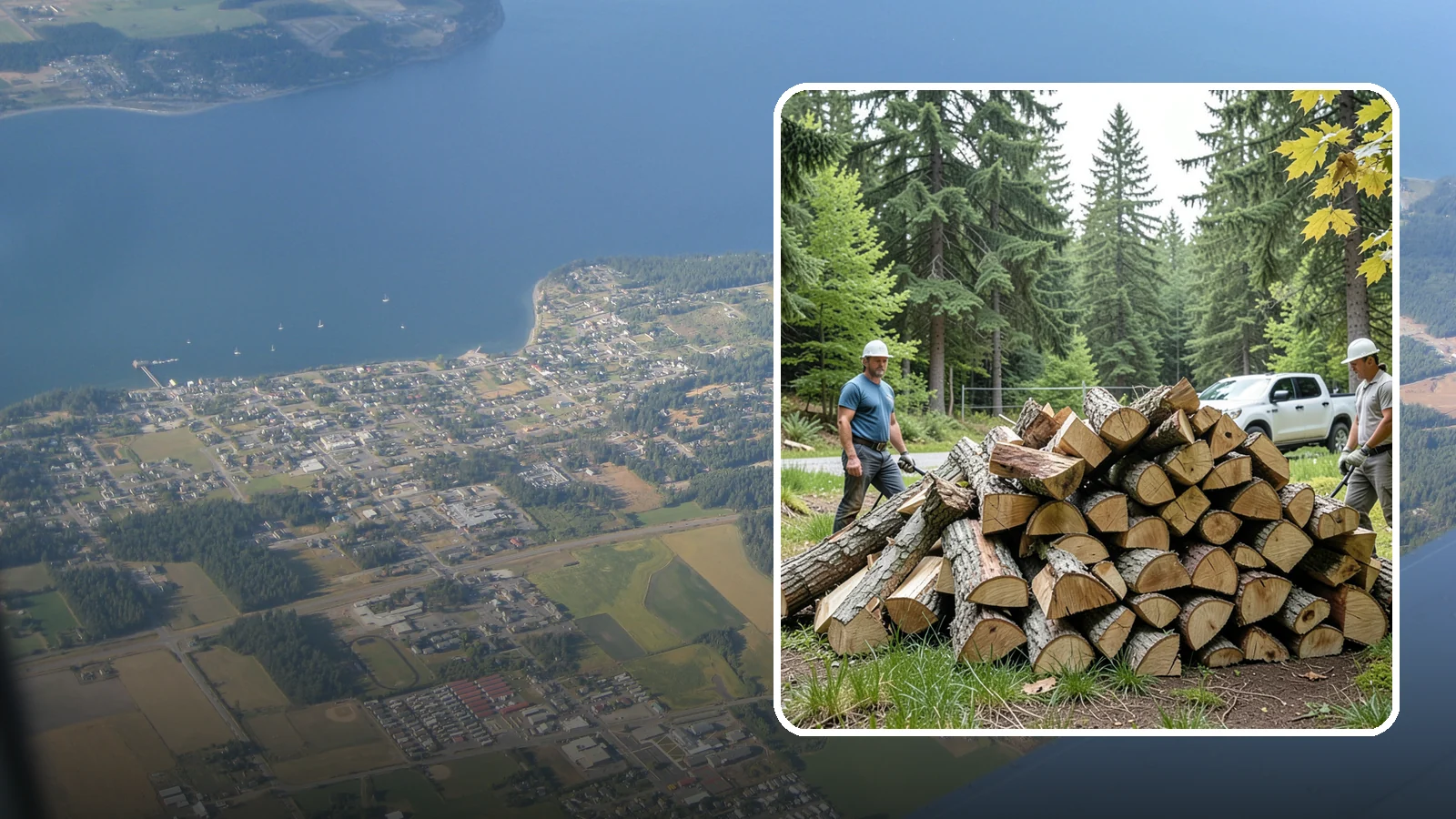 Summer Seasoning in Coupeville, Island County, WA - We deliver wood in summer and set it up to dry through the warm months so it is ready to burn by winter.