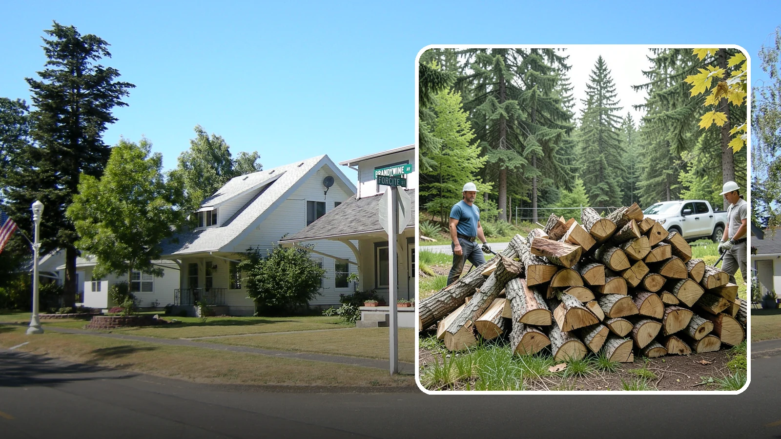 Summer Seasoning in DuPont, Pierce County, WA - We deliver wood in summer and set it up to dry through the warm months so it is ready to burn by winter.