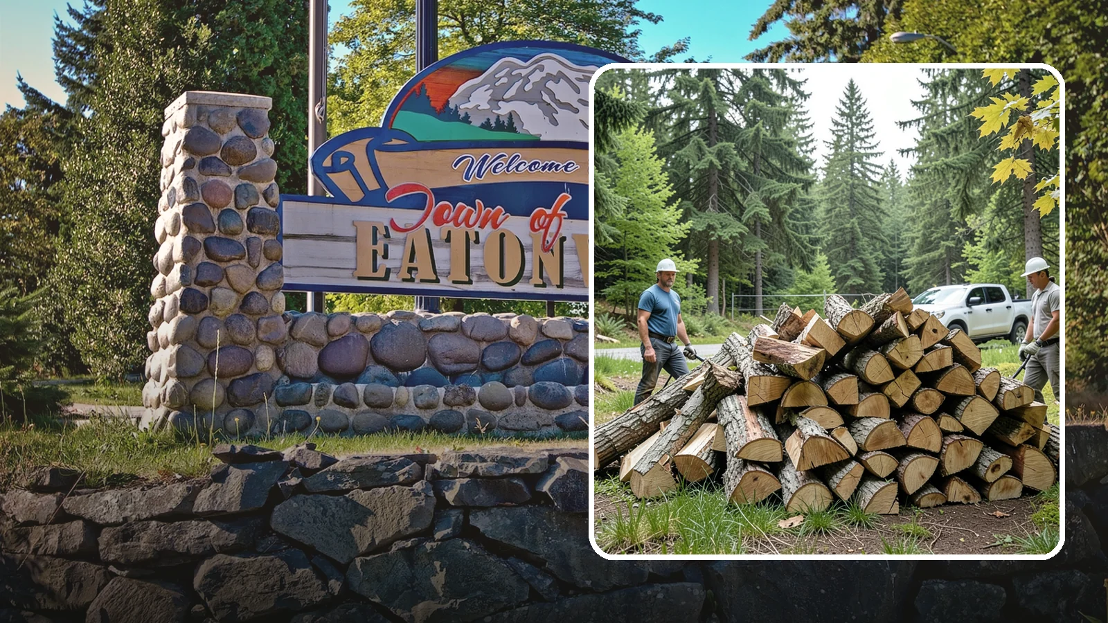 Summer Seasoning in Eatonville, Pierce County, WA - We deliver wood in summer and set it up to dry through the warm months so it is ready to burn by winter.