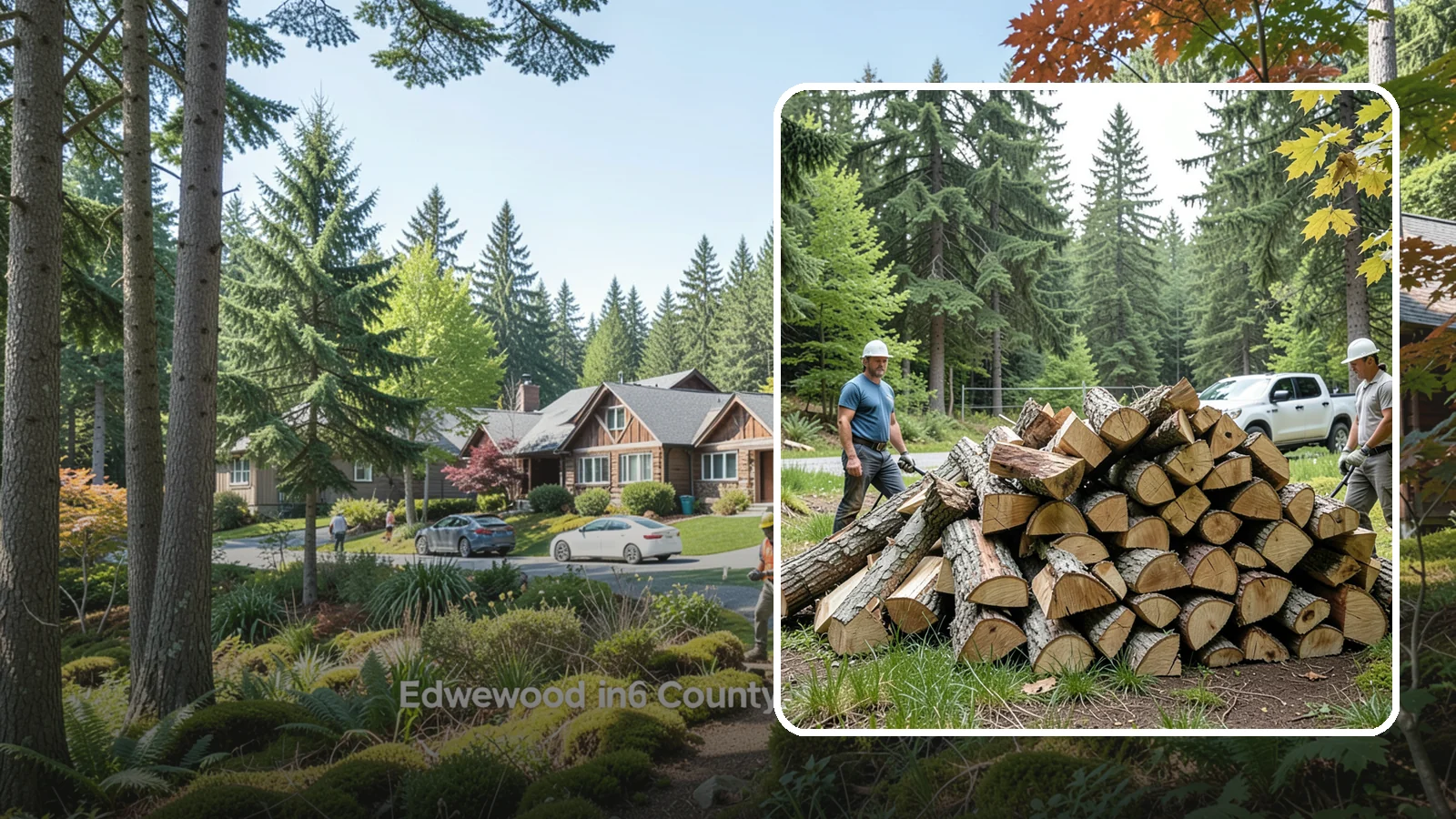 Summer Seasoning in Edgewood, WA - We deliver wood in summer and set it up to dry through the warm months so it is ready to burn by winter.