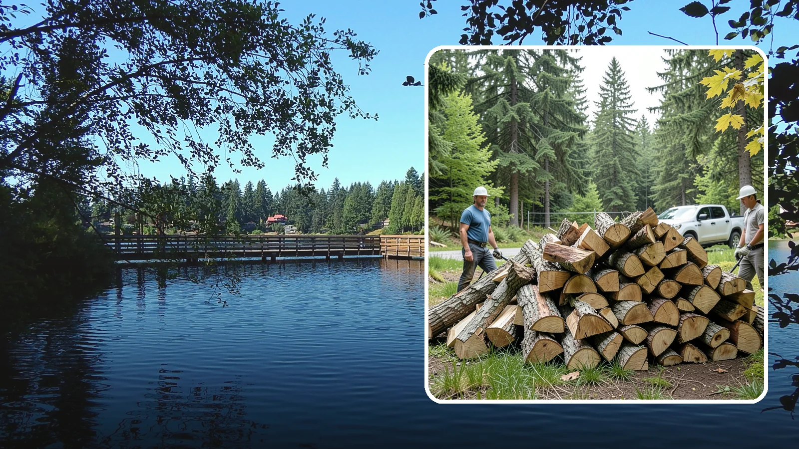 Summer Seasoning in Federal Way, King County, WA - We deliver wood in summer and set it up to dry through the warm months so it is ready to burn by winter.
