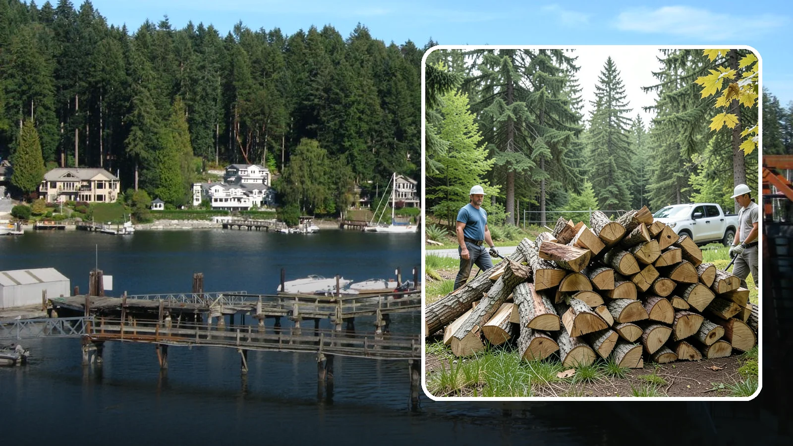Summer Seasoning in Gig Harbor, Pierce County, WA - We deliver wood in summer and set it up to dry through the warm months so it is ready to burn by winter.