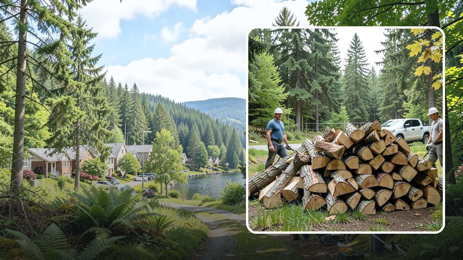 Summer Seasoning in Lake Forest Park, King County, WA - We deliver wood in summer and set it up to dry through the warm months so it is ready to burn by winter.