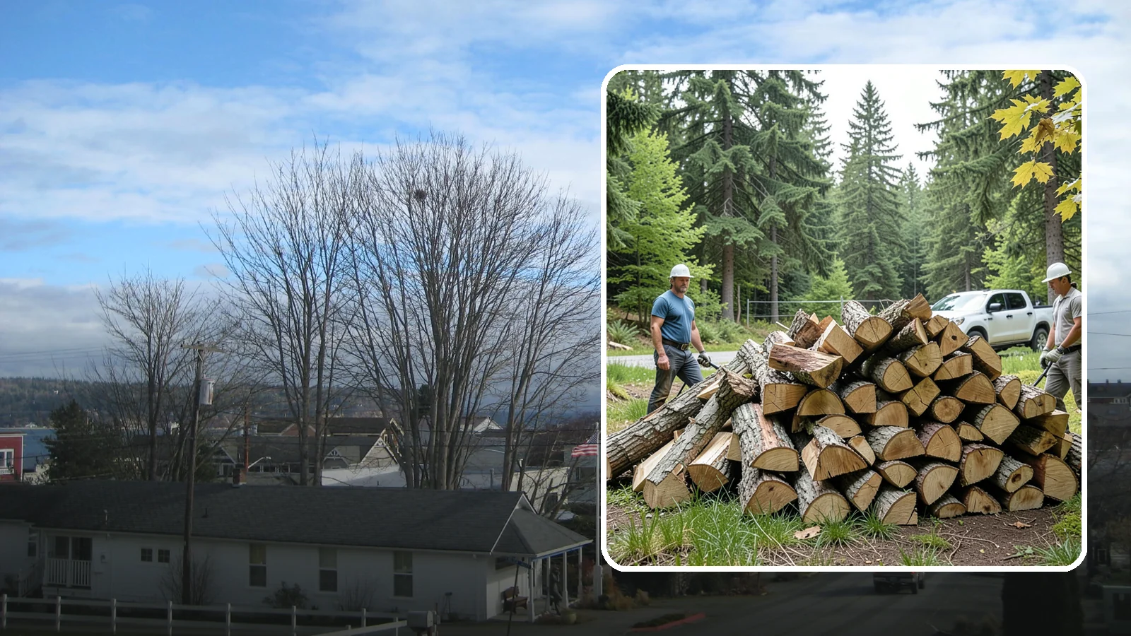 Summer Seasoning in Langley, Island County, WA - We deliver wood in summer and set it up to dry through the warm months so it is ready to burn by winter.