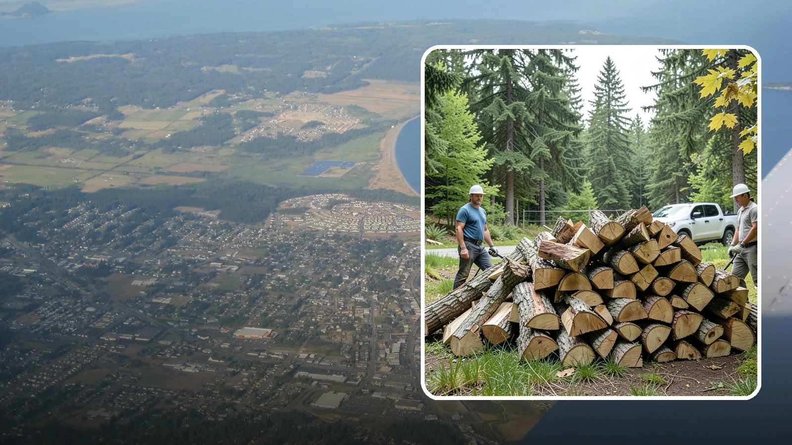 Summer Seasoning in Oak Harbor, Island County, WA - We deliver wood in summer and set it up to dry through the warm months so it is ready to burn by winter.