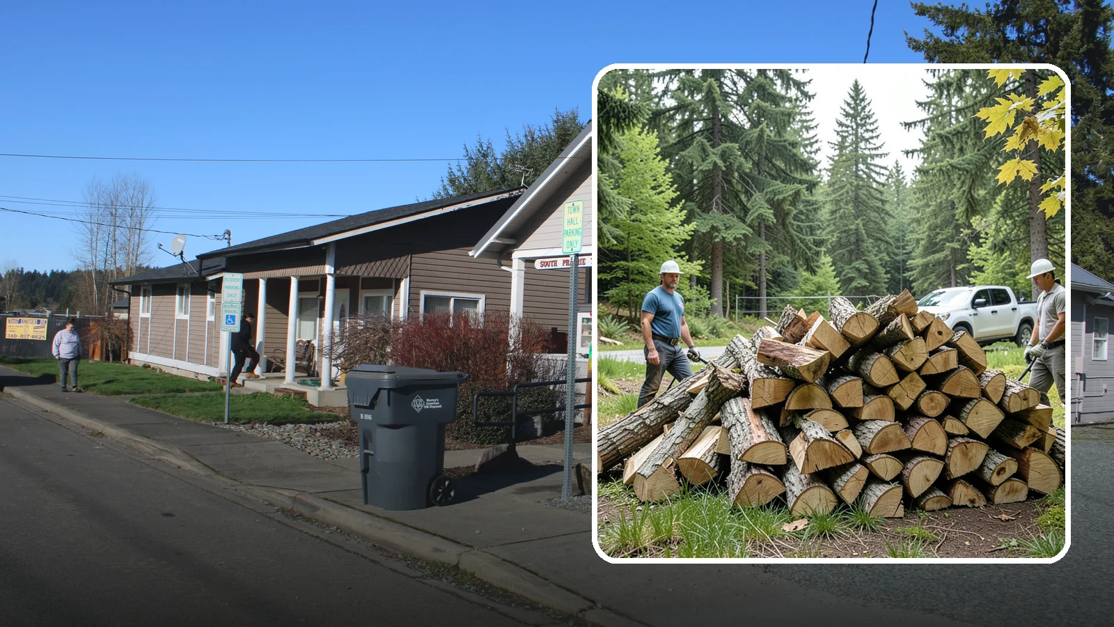 Summer Seasoning in South Prairie, Pierce County, WA - We deliver wood in summer and set it up to dry through the warm months so it is ready to burn by winter.