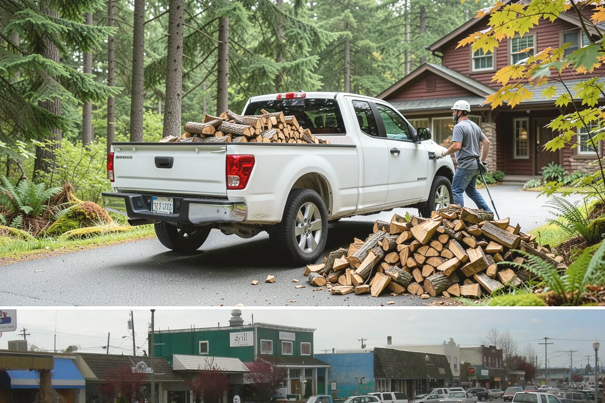 Summer Seasoning in Stanwood, Snohomish County, WA - Summer is the prime seasoning window, when long dry days pull moisture out fastest ahead of winter.
