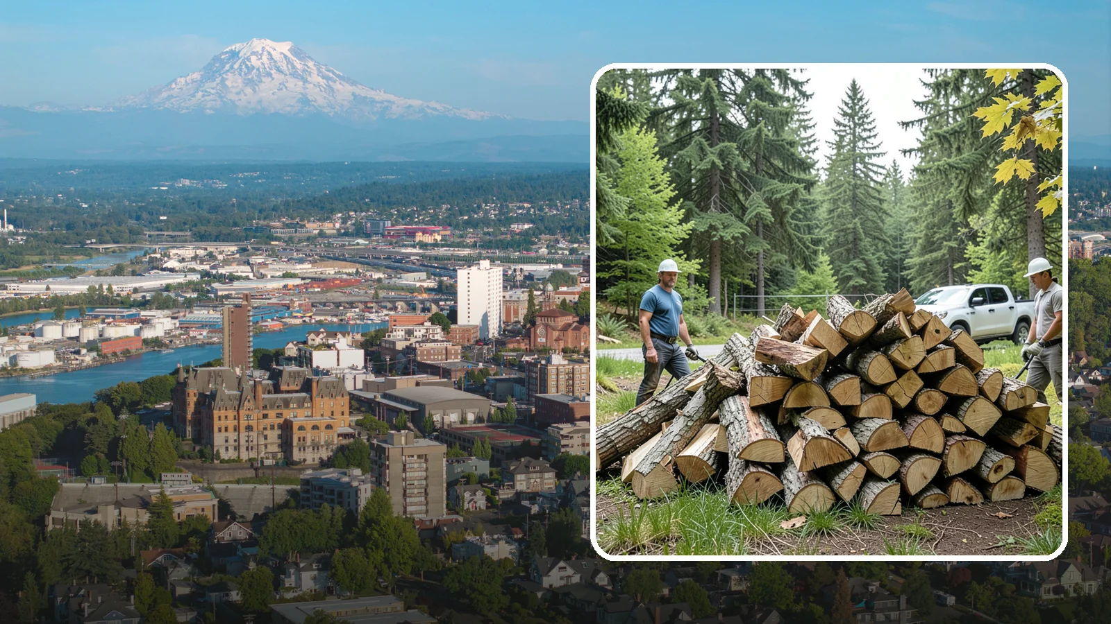 Summer Seasoning in Tacoma, Pierce County, WA - We deliver wood in summer and set it up to dry through the warm months so it is ready to burn by winter.