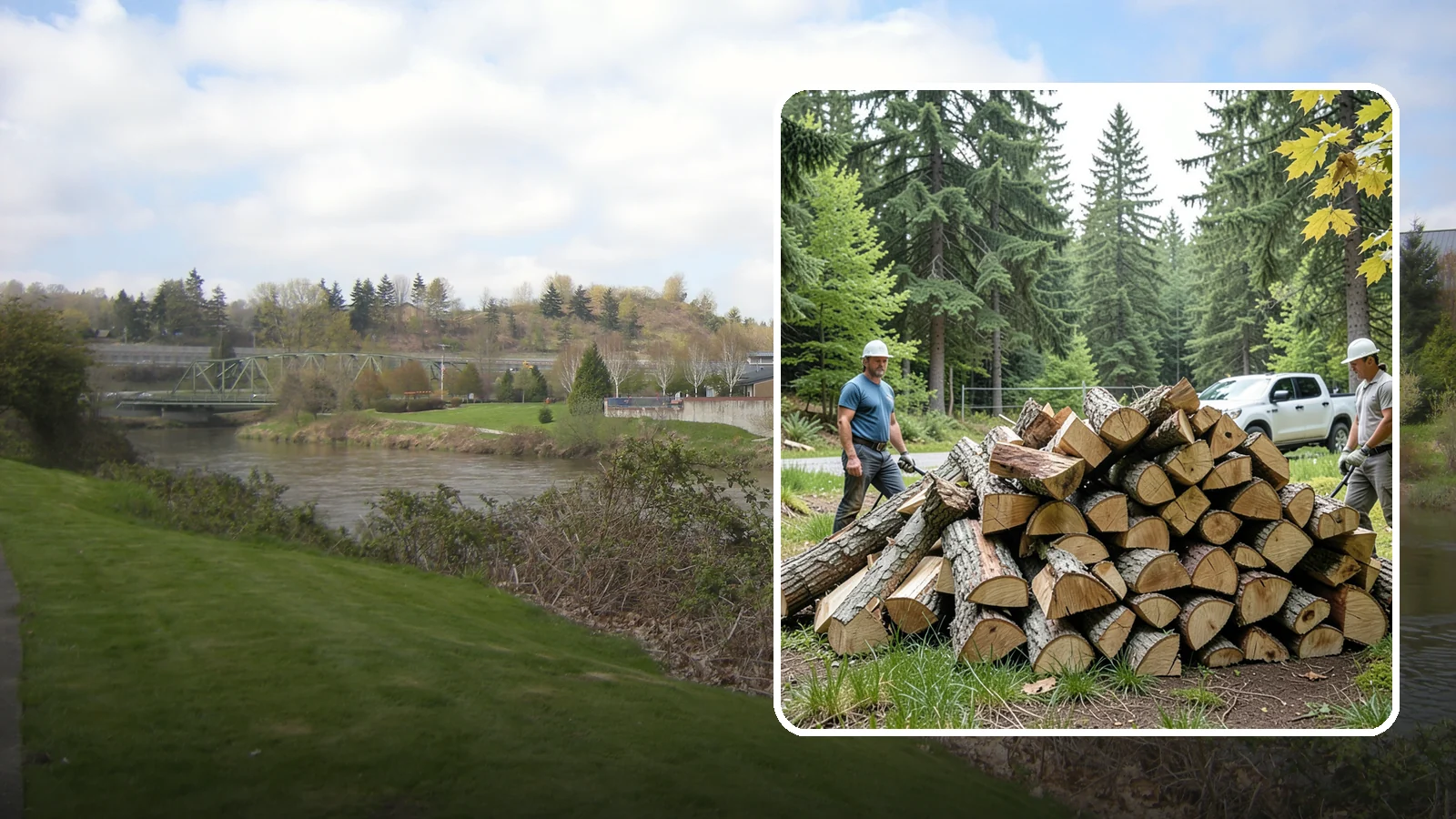 Summer Seasoning in Tukwila, King County, WA - We deliver wood in summer and set it up to dry through the warm months so it is ready to burn by winter.