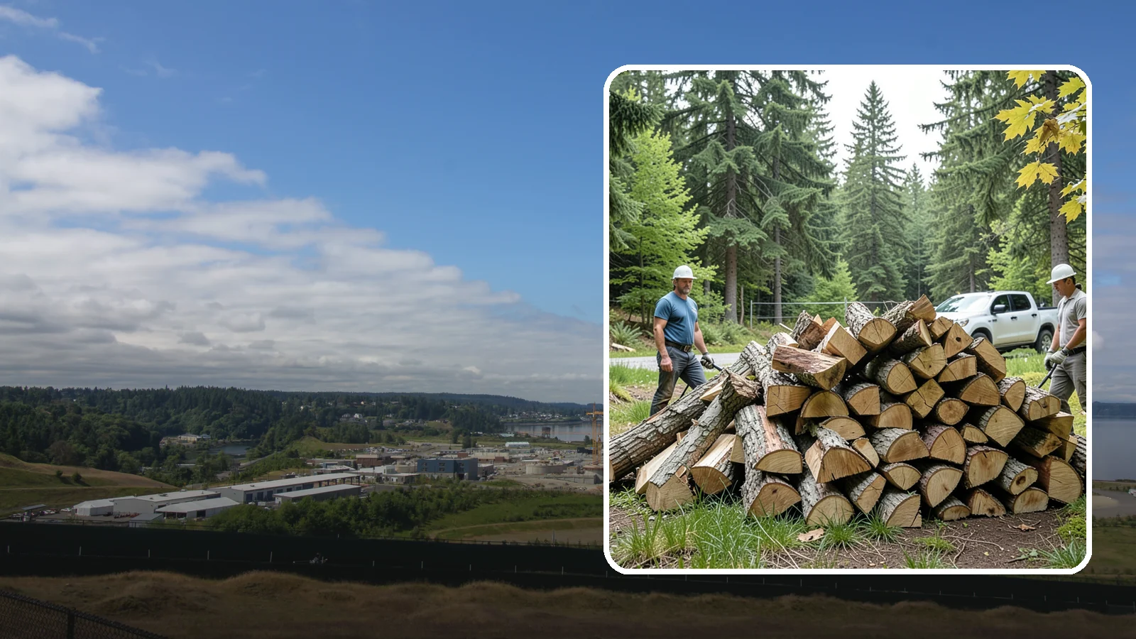 Summer Seasoning in University Place, Pierce County, WA - We deliver wood in summer and set it up to dry through the warm months so it is ready to burn by winter.