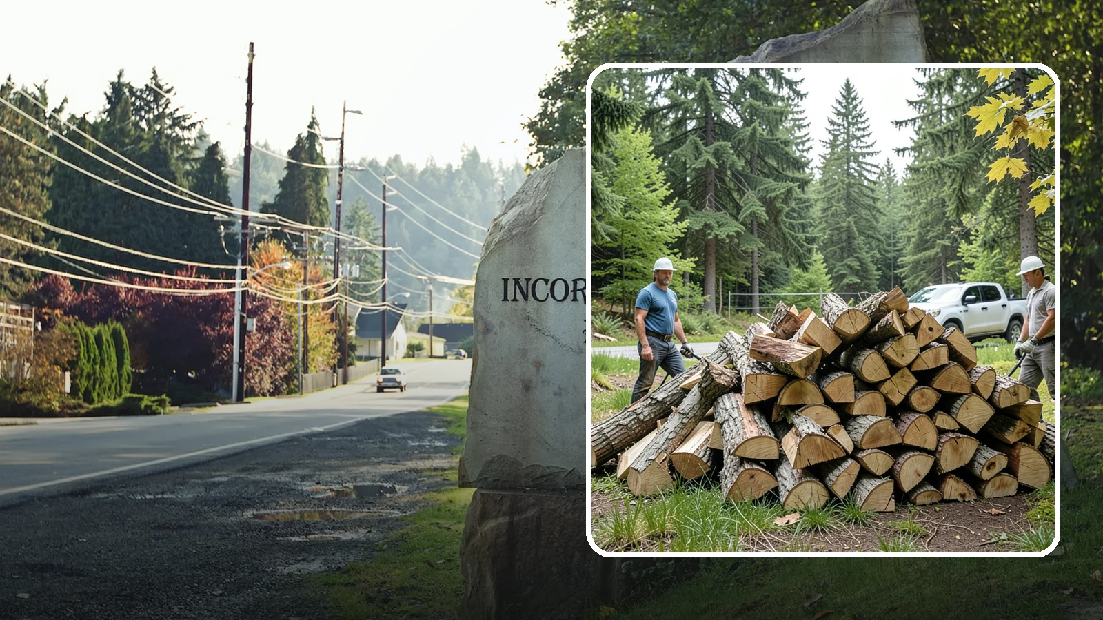 Summer Seasoning in Wilkeson, Pierce County, WA - We deliver wood in summer and set it up to dry through the warm months so it is ready to burn by winter.