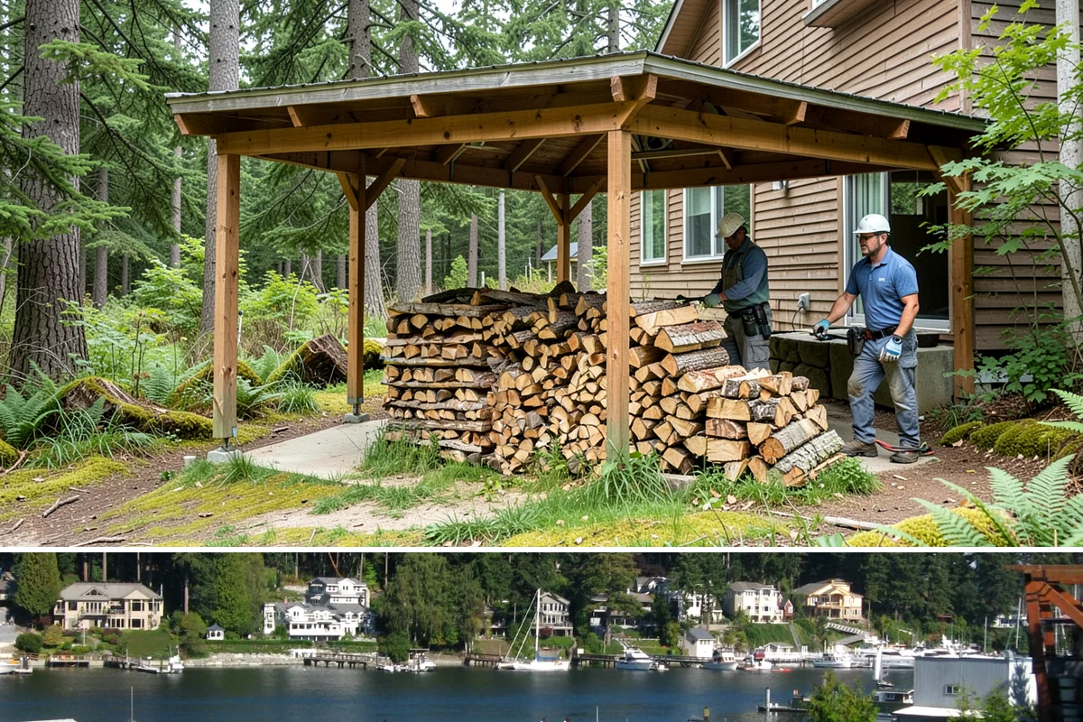 Three Cord Firewood in Gig Harbor, Pierce County, WA - Order three cords in late summer to guarantee a full winter's reserve before demand peaks.
