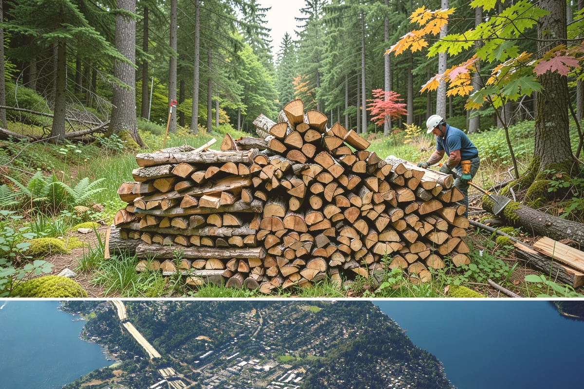 Three Cord Firewood in Mercer Island, King County, WA - Order three cords in late summer to guarantee a full winter's reserve before demand peaks.