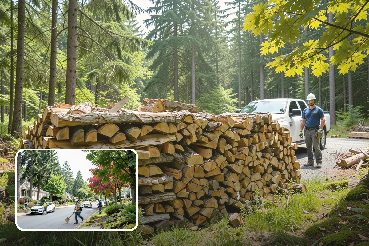 Tree Removal for Firewood in Beaux Arts Village, King County, WA - Turns removal waste into usable firewood