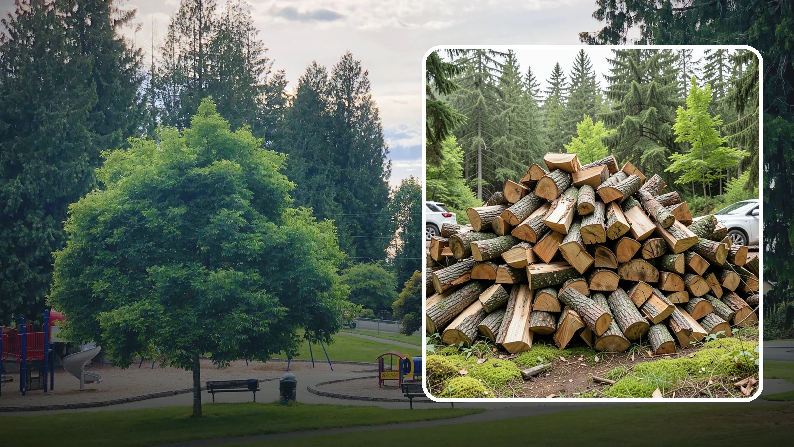 Tree Removal for Firewood in Bonney Lake, Pierce County, WA - We remove standing trees and convert the usable wood into firewood for your property.