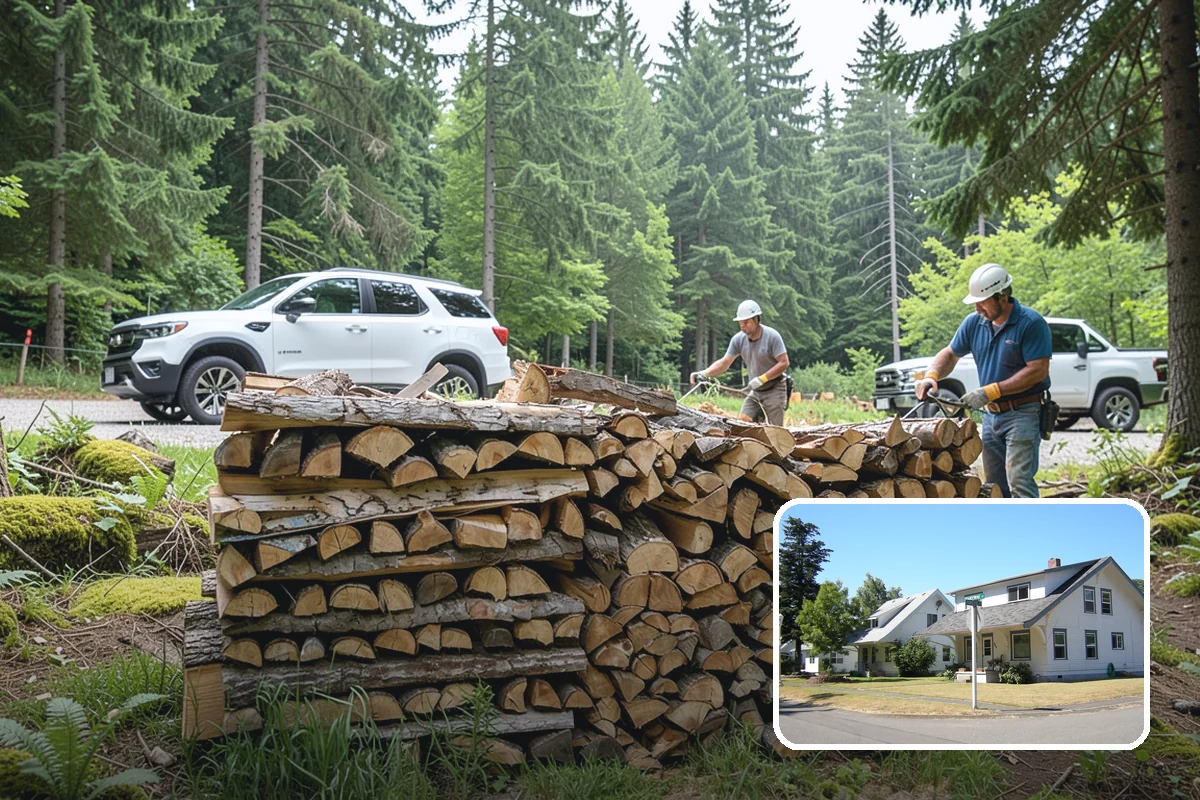 Tree Removal for Firewood in DuPont, Pierce County, WA - Turns removal waste into usable firewood