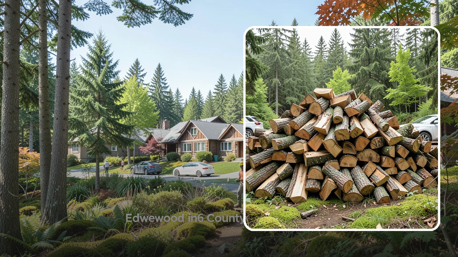 Tree Removal for Firewood in Edgewood, Pierce County, WA - We remove standing trees and convert the usable wood into firewood for your property.