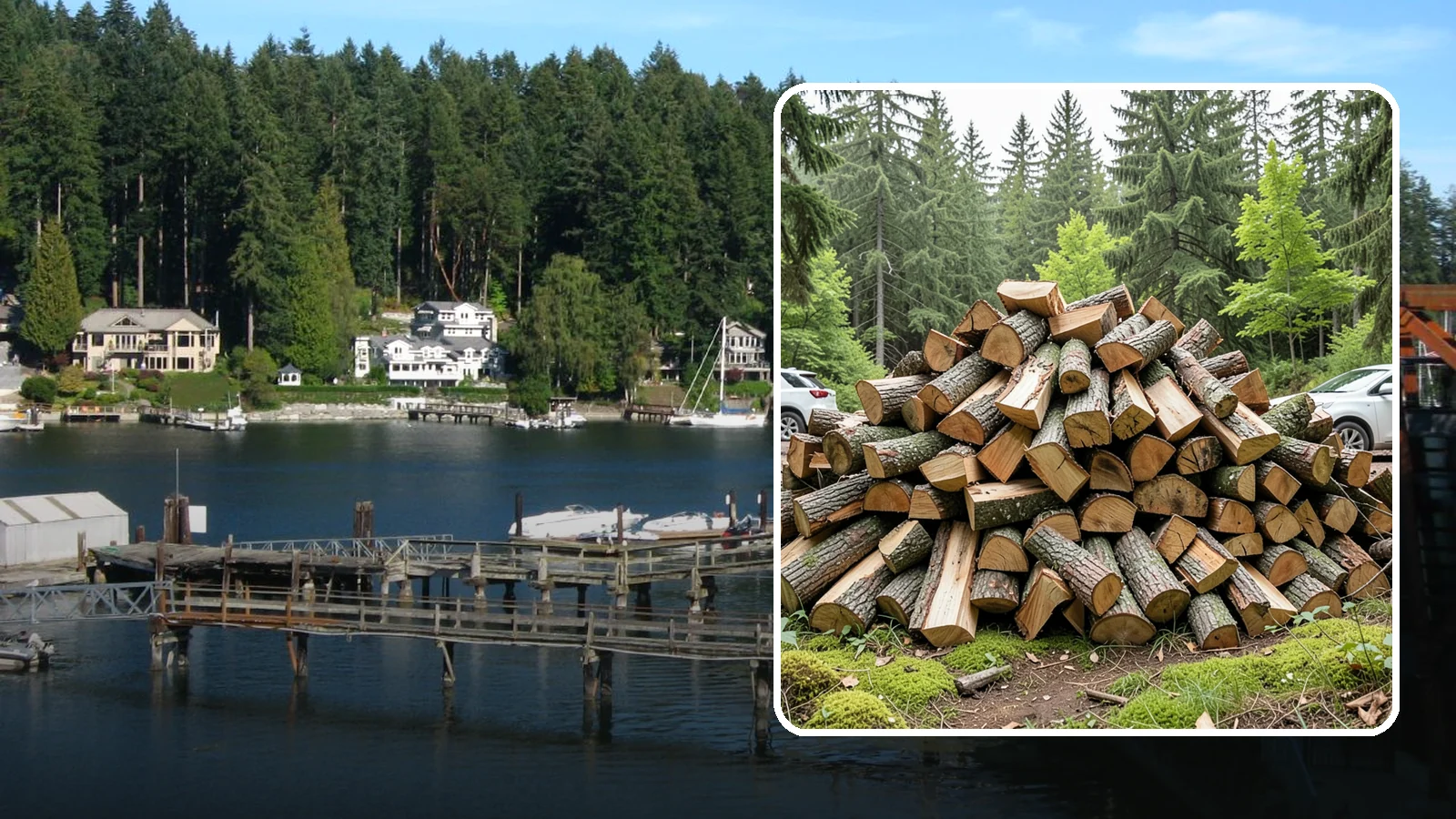 Tree Removal for Firewood in Gig Harbor, Pierce County, WA - We remove standing trees and convert the usable wood into firewood for your property.