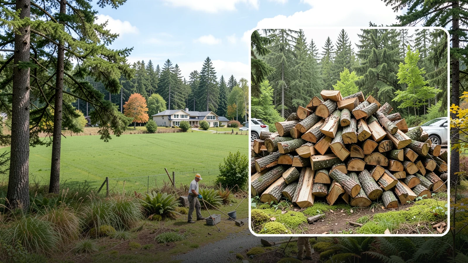 Tree Removal for Firewood in Lyman, Skagit County, WA - We remove standing trees and convert the usable wood into firewood for your property.