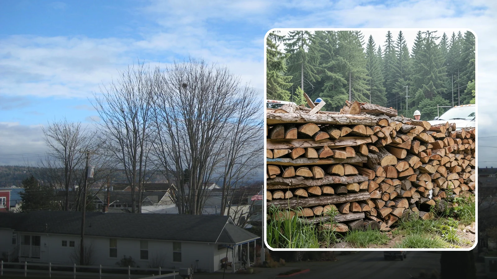 Truckload Firewood in Langley, Island County, WA - A full truckload of firewood delivered in bulk for heavy burners and larger properties.