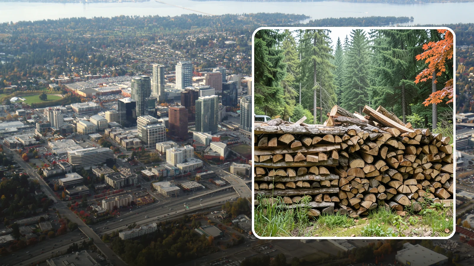 Two Cord Firewood in Bellevue, King County, WA - Two full cords of seasoned firewood for households that rely on wood as a primary heat source.
