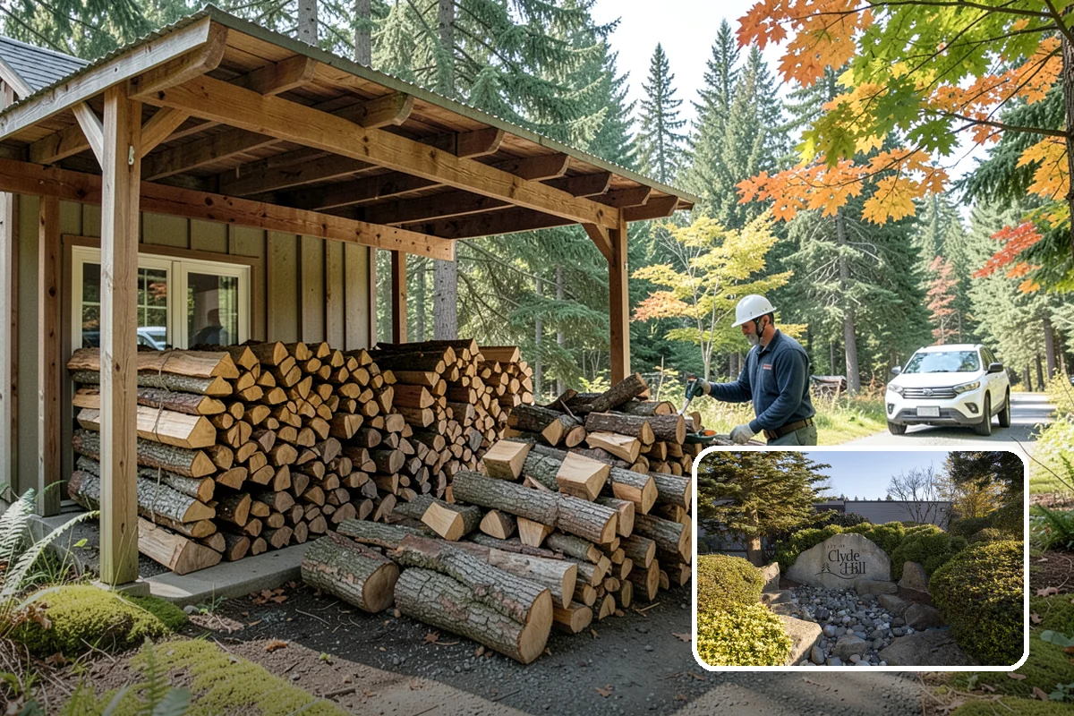 Two Cord Firewood in Clyde Hill, King County, WA - Ample supply for daily wood-stove heating