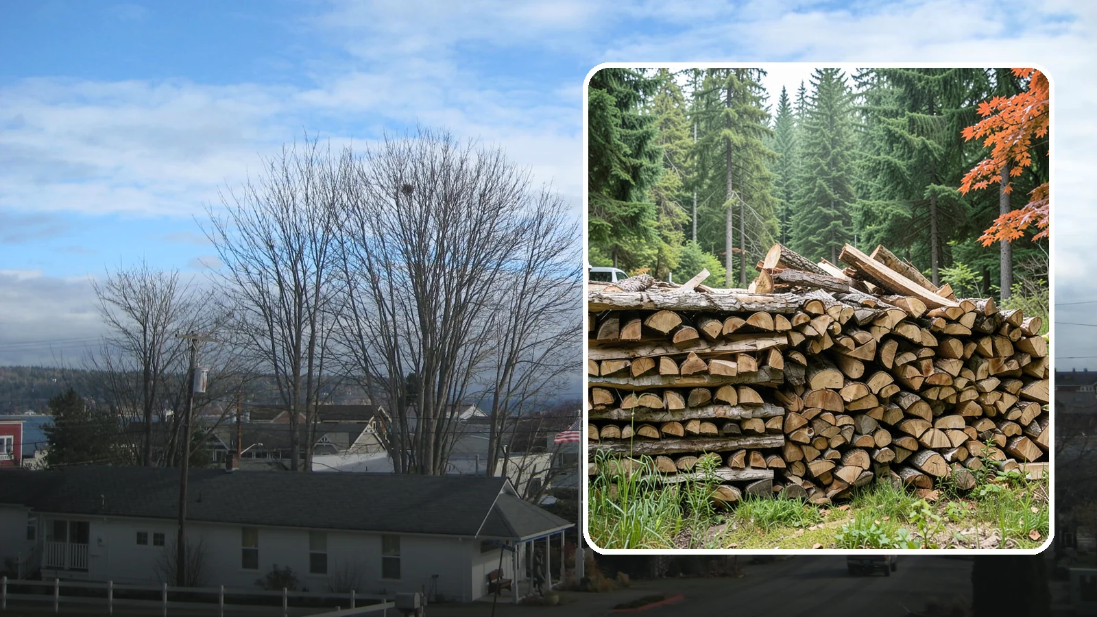 Two Cord Firewood in Langley, Island County, WA - Two full cords of seasoned firewood for households that rely on wood as a primary heat source.