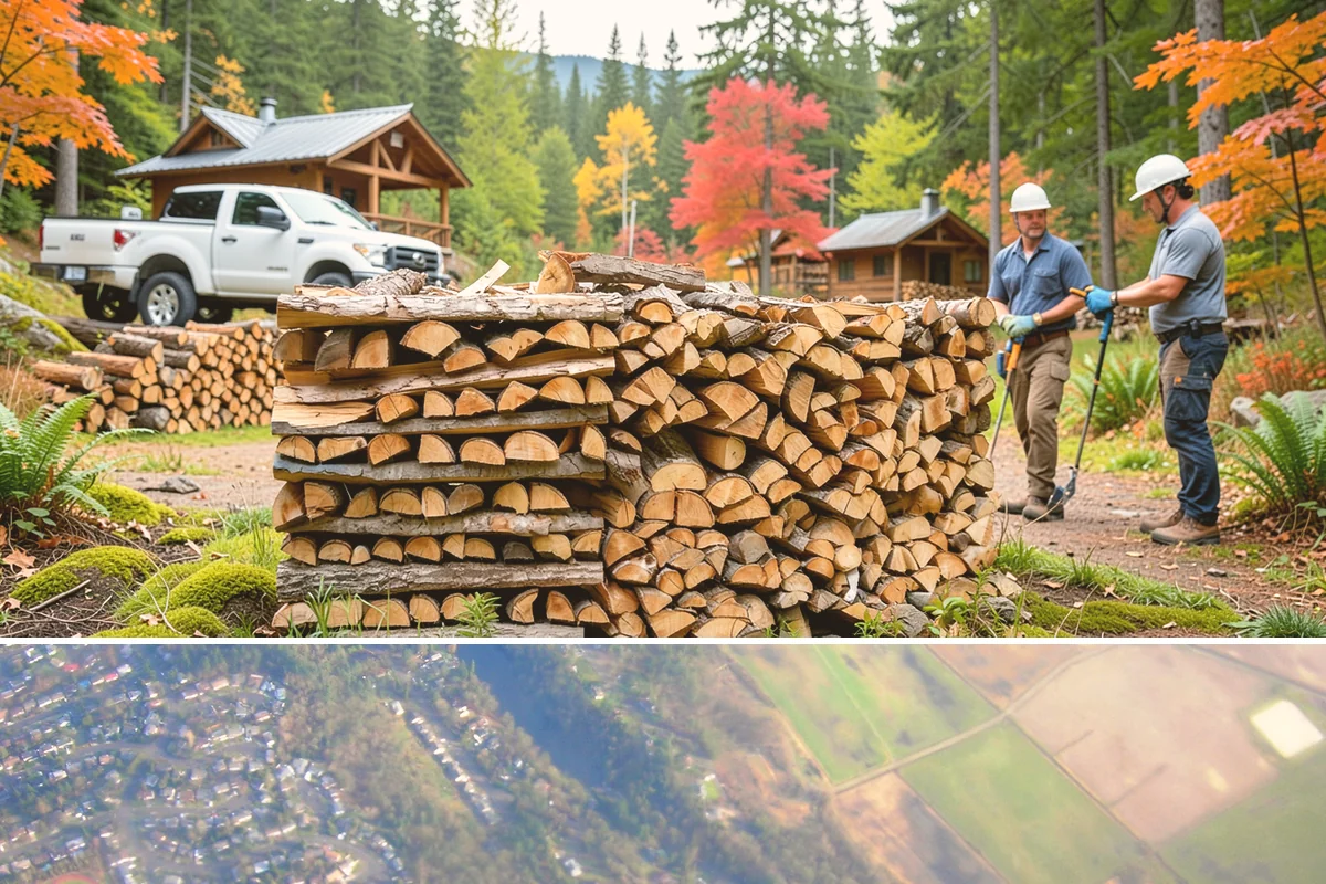 Urban Wood Recycling in Algona, King County, WA - Recovered wood flows year-round, with demand for the finished firewood rising through fall and winter.