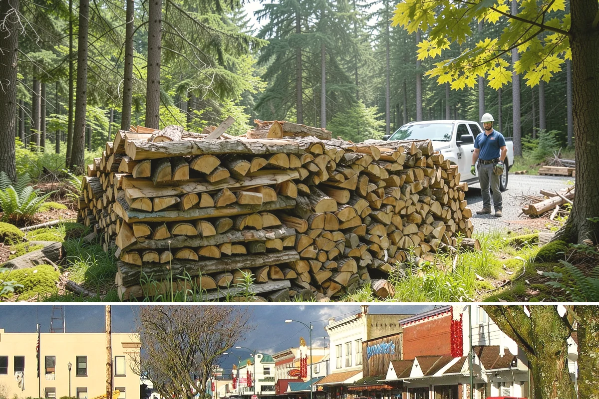 Urban Wood Recycling in Arlington, Snohomish County, WA - Recovered wood flows year-round, with demand for the finished firewood rising through fall and winter.