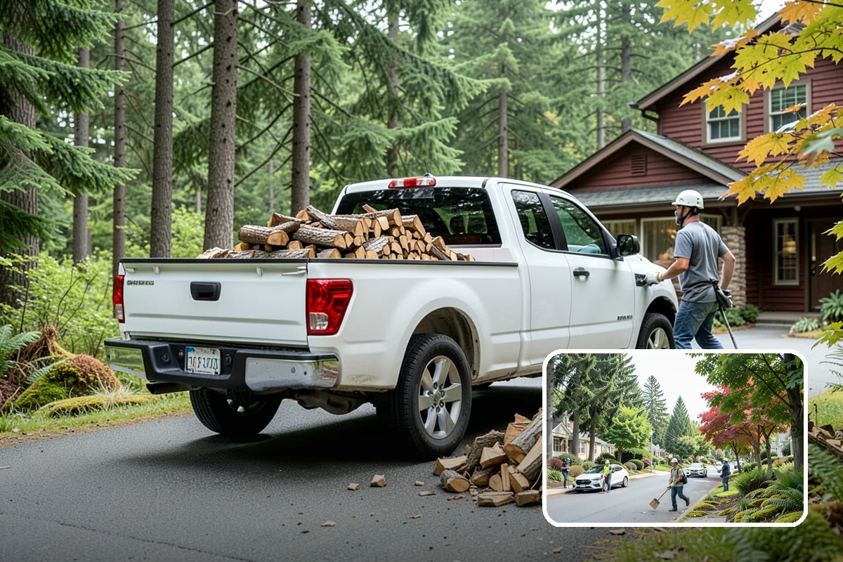 Urban Wood Recycling in Beaux Arts Village, King County, WA - Recovers urban tree wood that would be wasted