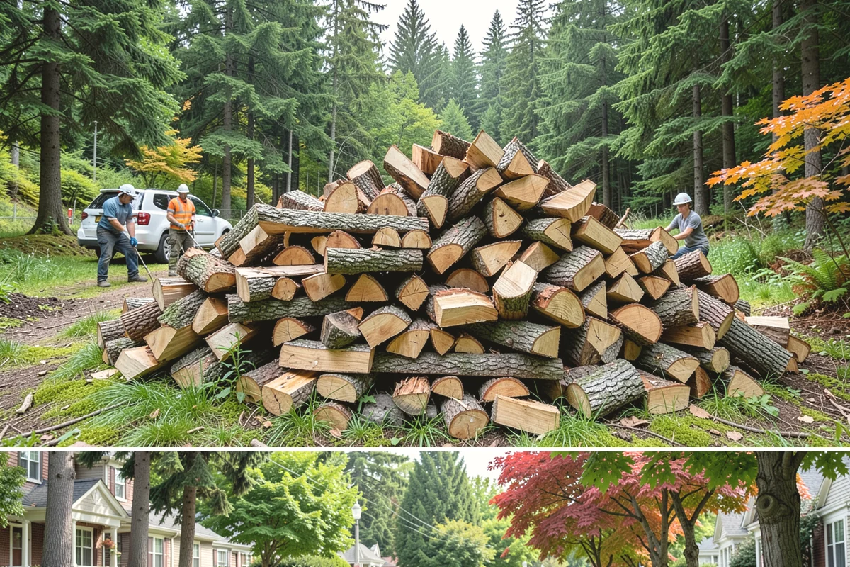 Urban Wood Recycling in Beaux Arts Village, King County, WA - Recovered wood flows year-round, with demand for the finished firewood rising through fall and winter.