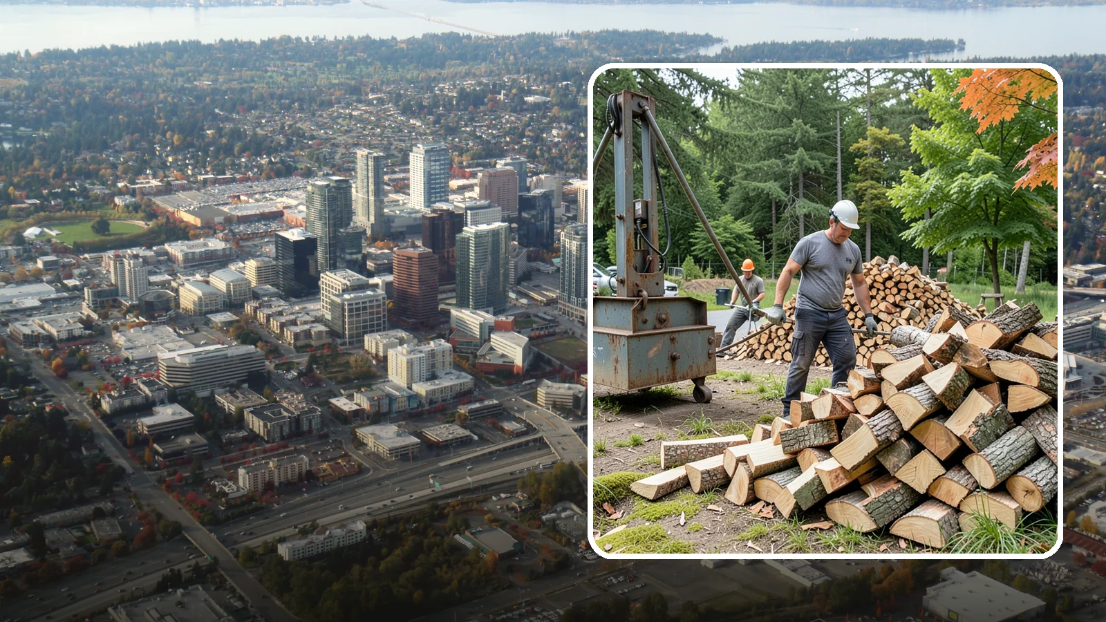 Urban Wood Recycling in Bellevue, King County, WA - We recover wood from urban tree work and turn it into firewood instead of letting it go to the chipper or landfill.