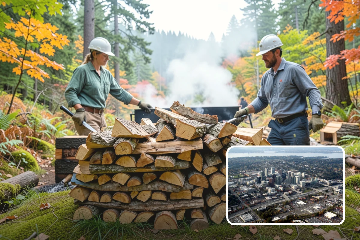 Urban Wood Recycling in Bellevue, King County, WA - Recovers urban tree wood that would be wasted