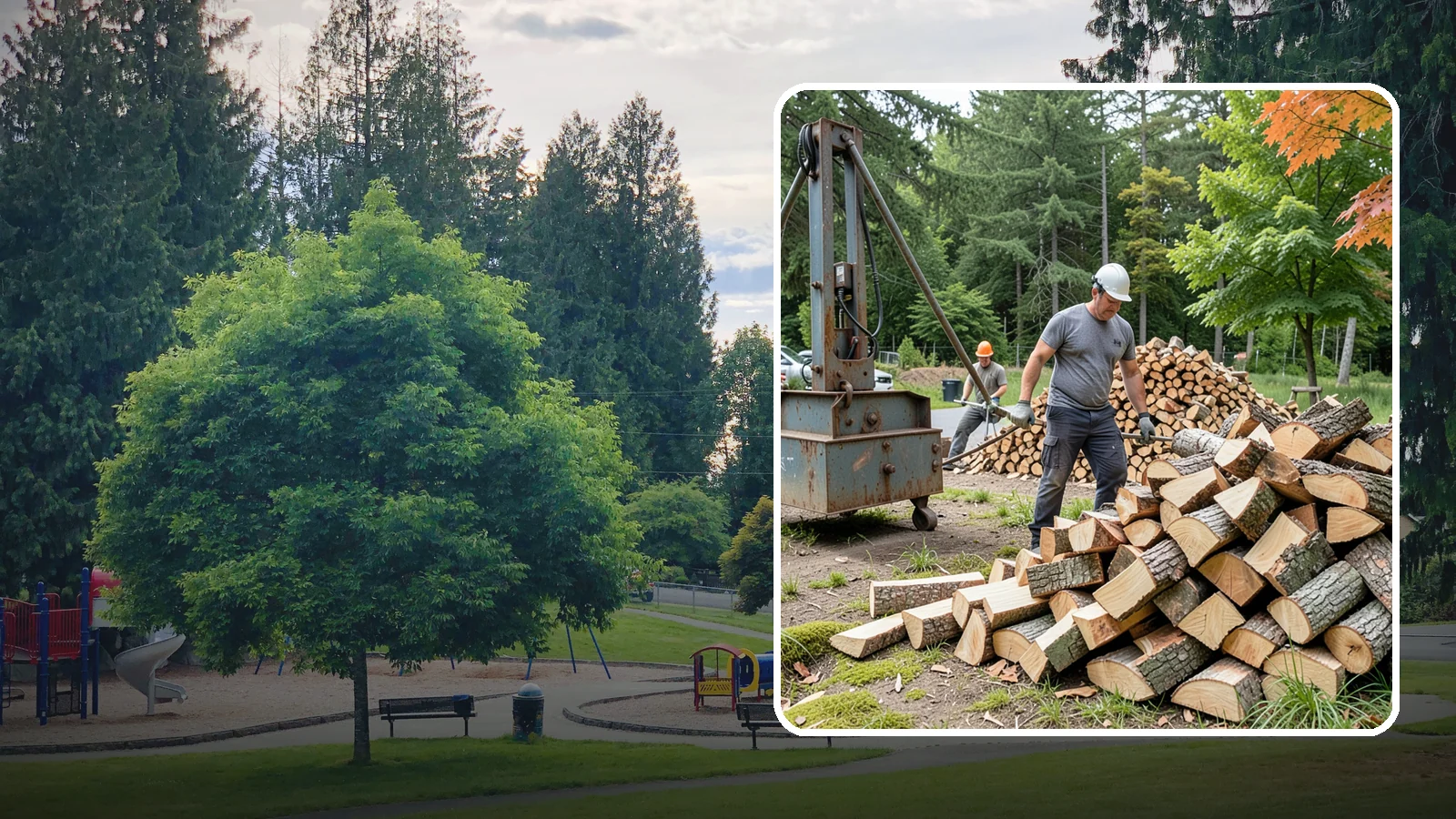 Urban Wood Recycling in Bonney Lake, Pierce County, WA - We recover wood from urban tree work and turn it into firewood instead of letting it go to the chipper or landfill.
