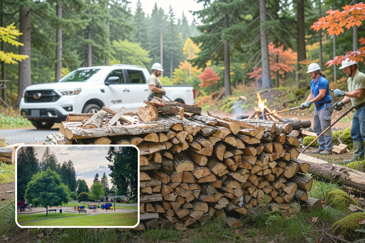 Urban Wood Recycling in Bonney Lake, Pierce County, WA - Recovers urban tree wood that would be wasted