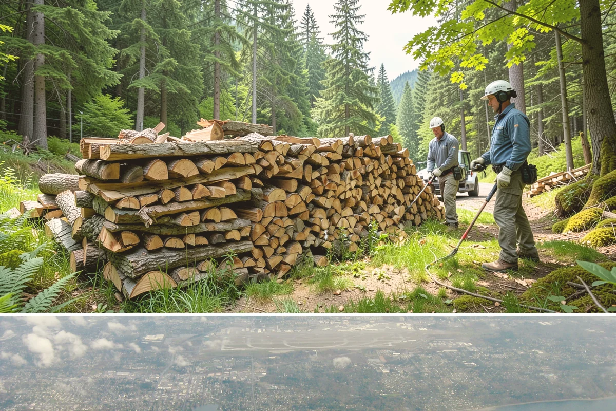 Urban Wood Recycling in Burien, King County, WA - Recovered wood flows year-round, with demand for the finished firewood rising through fall and winter.