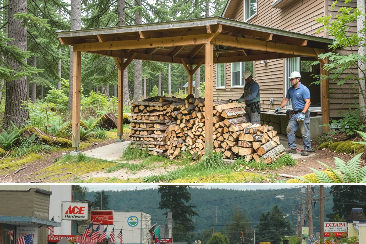 Urban Wood Recycling in Carnation, King County, WA - Recovered wood flows year-round, with demand for the finished firewood rising through fall and winter.