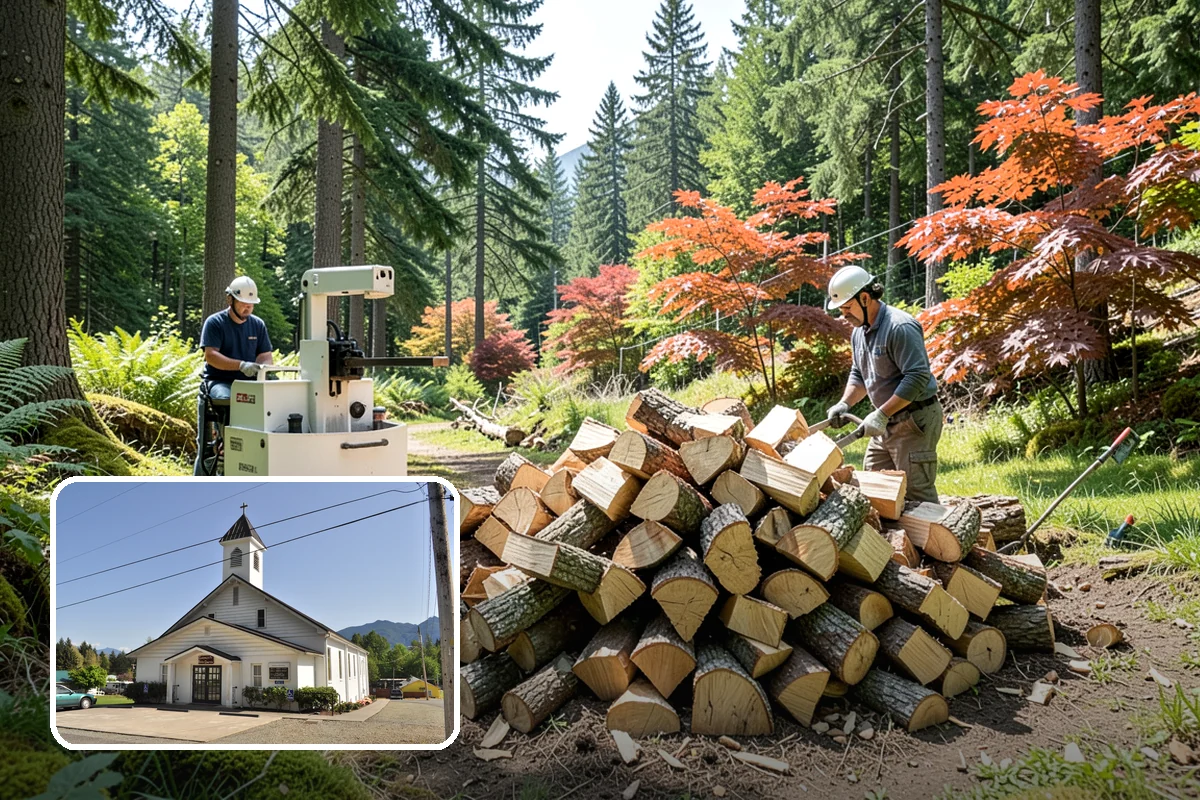 Urban Wood Recycling in Concrete, Skagit County, WA - Recovers urban tree wood that would be wasted