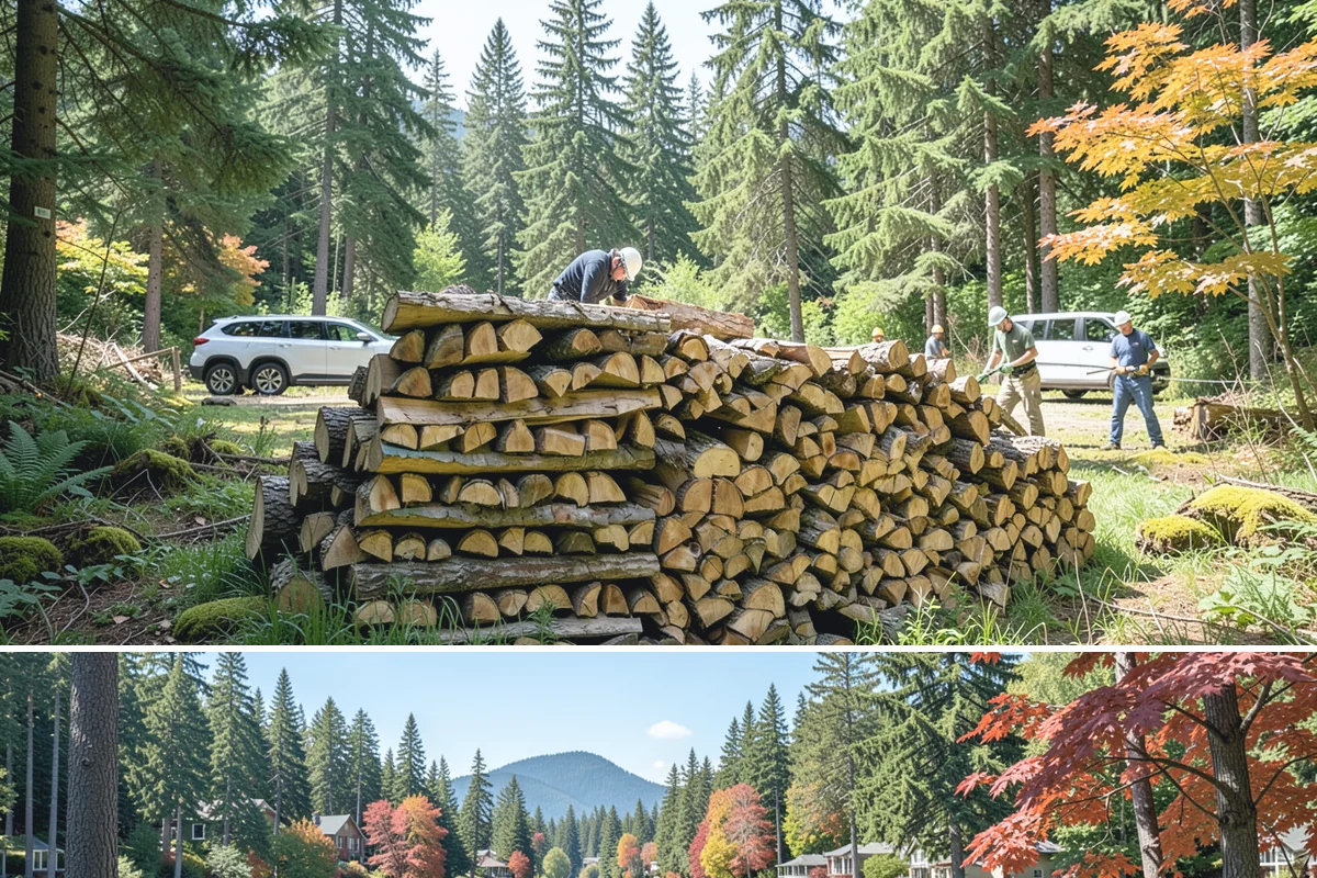 Urban Wood Recycling in Covington, WA - Recovered wood flows year-round, with demand for the finished firewood rising through fall and winter.
