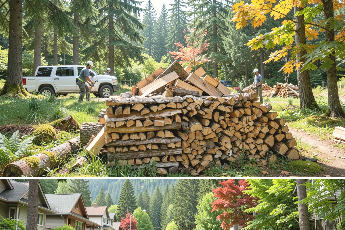 Urban Wood Recycling in Darrington, WA - Recovered wood flows year-round, with demand for the finished firewood rising through fall and winter.