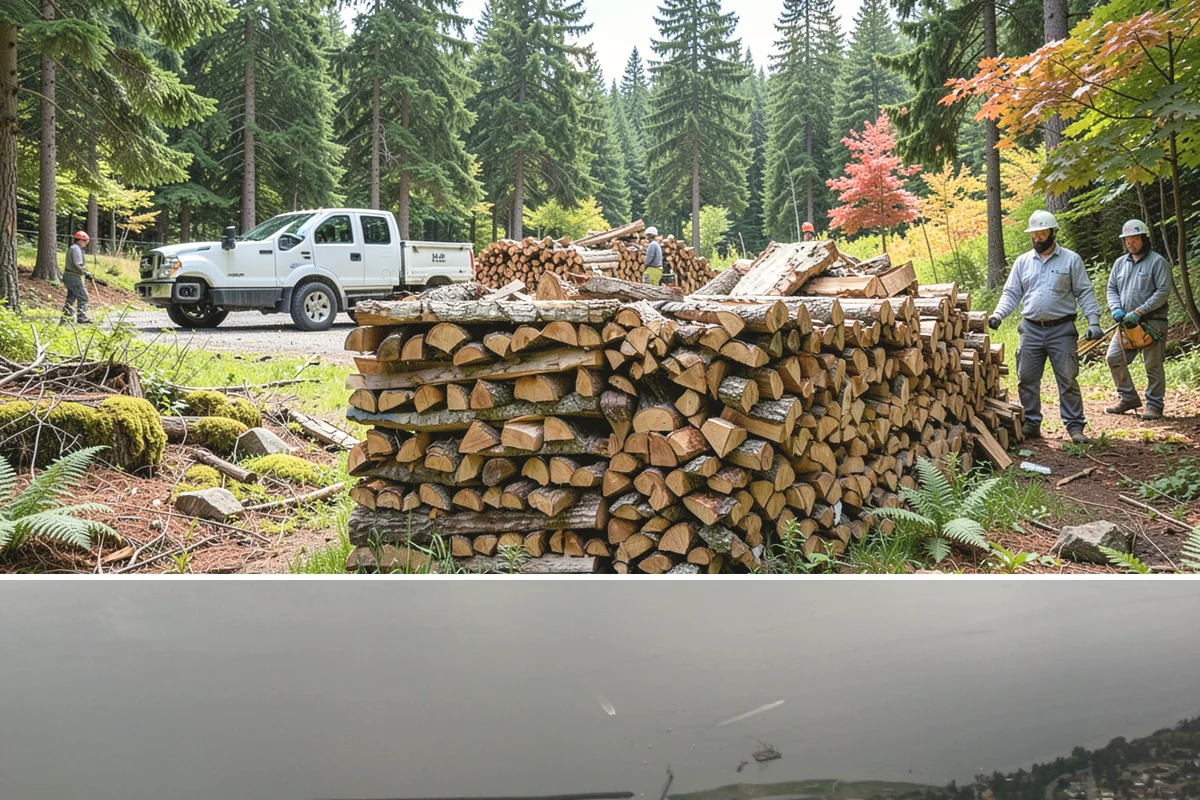 Urban Wood Recycling in Des Moines, King County, WA - Recovered wood flows year-round, with demand for the finished firewood rising through fall and winter.