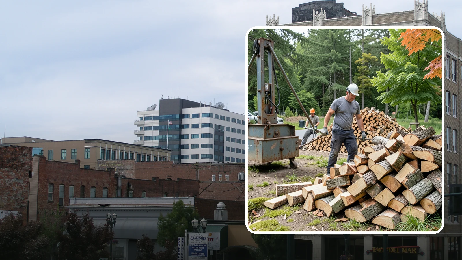 Urban Wood Recycling in Everett, Snohomish County, WA - We recover wood from urban tree work and turn it into firewood instead of letting it go to the chipper or landfill.